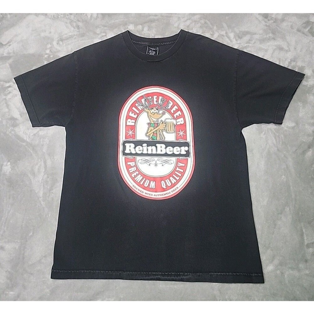 Accents By Isaco Reinbeer T-Shirt Black Adult Size Large